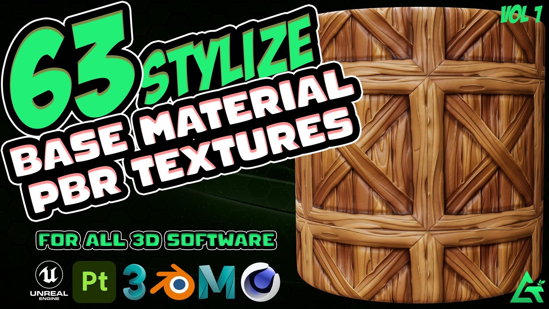 [artstation] 63 Стилизованных базовых материала +PBR Texture  Substance 3D Painter и все 3D-пр...jpg