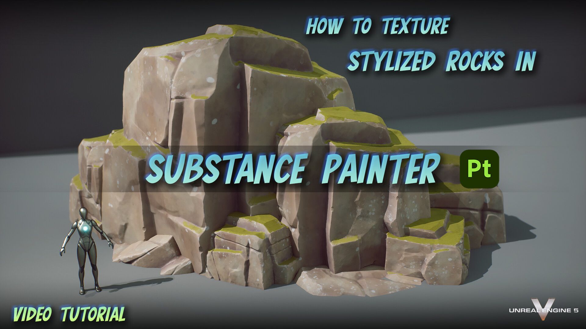 Скачать - artstation. Как текстурировать стилизованные камни в Substance Painter (2022).jpg