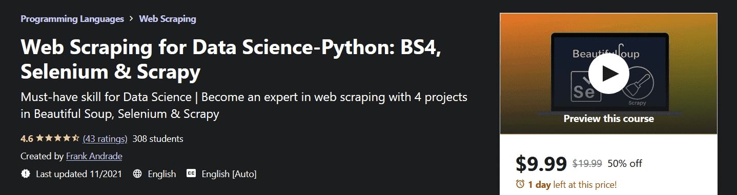 Скачать - Frank Andrade. Курс веб-парсинга на Python BS4, Selenium и Scrapy..png